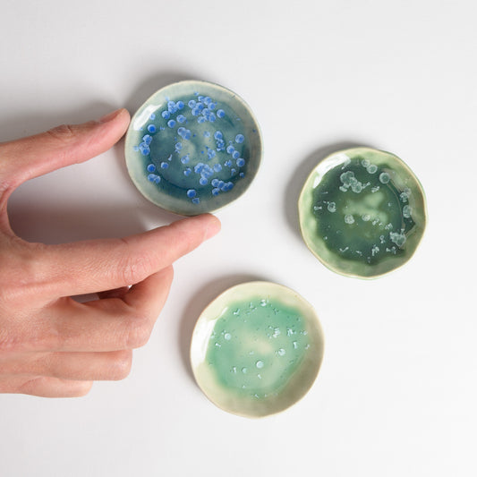 Set of 3 Ring Dishes - Tea, Mint and Moss (second)