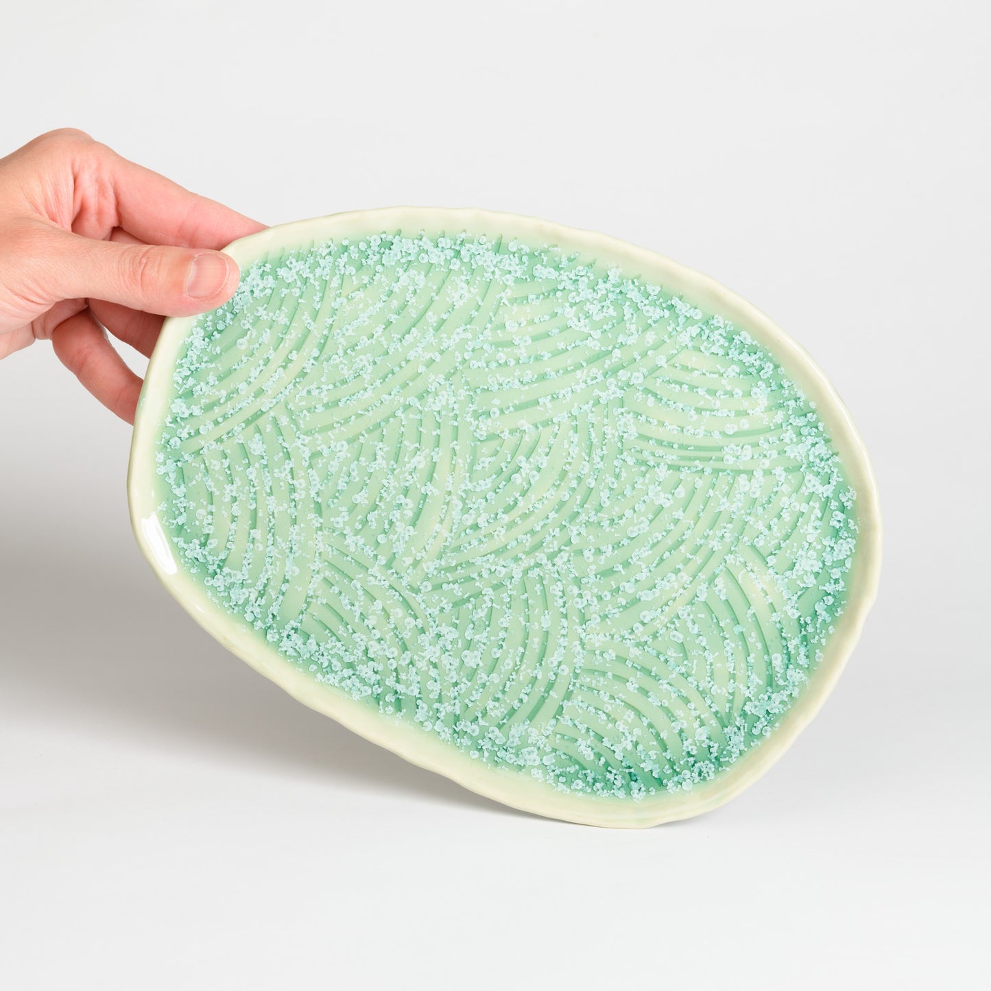 Tray with carved design - Several Glazes