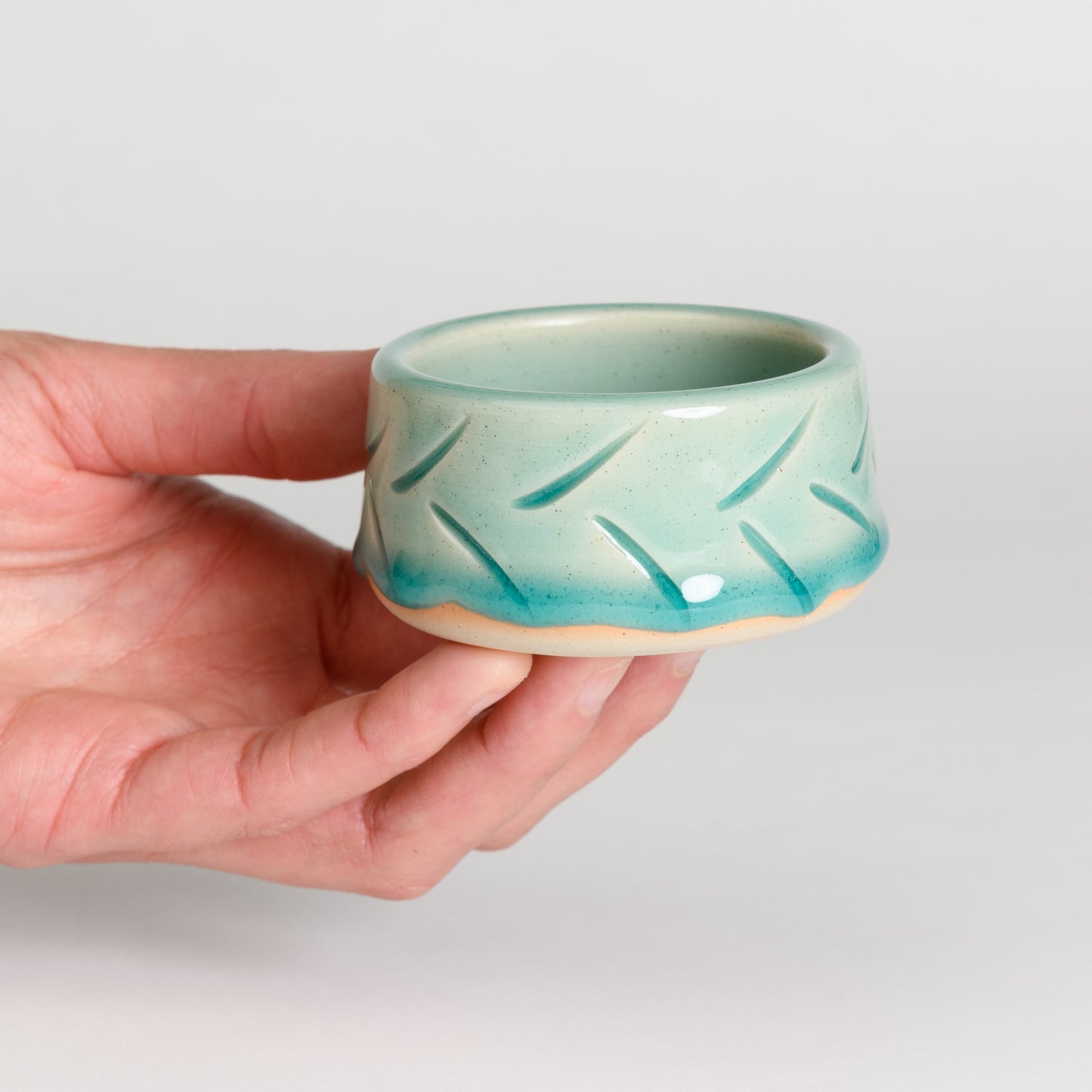 Tealight Holder - Jelly Turquoise Lines