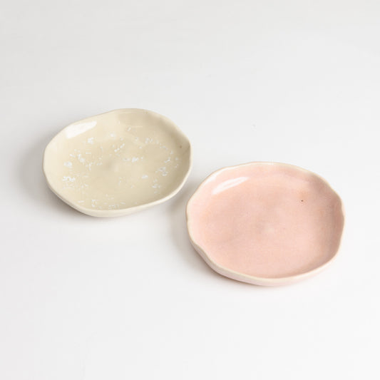 Set of 2 Jewellery Dishes - Pink and Natural (second)