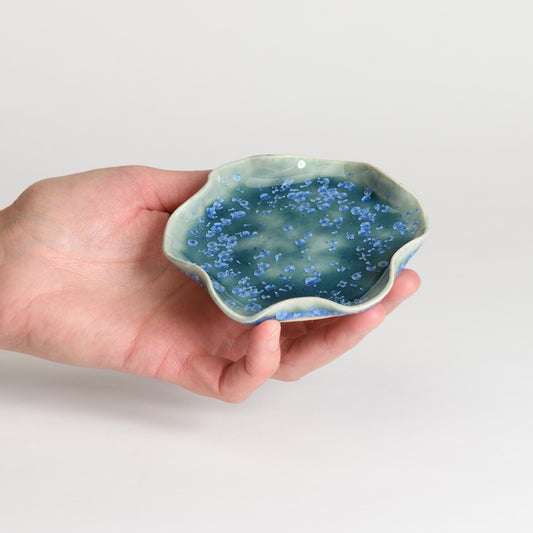 Jewellery Dish Wavy - Crystal Teal