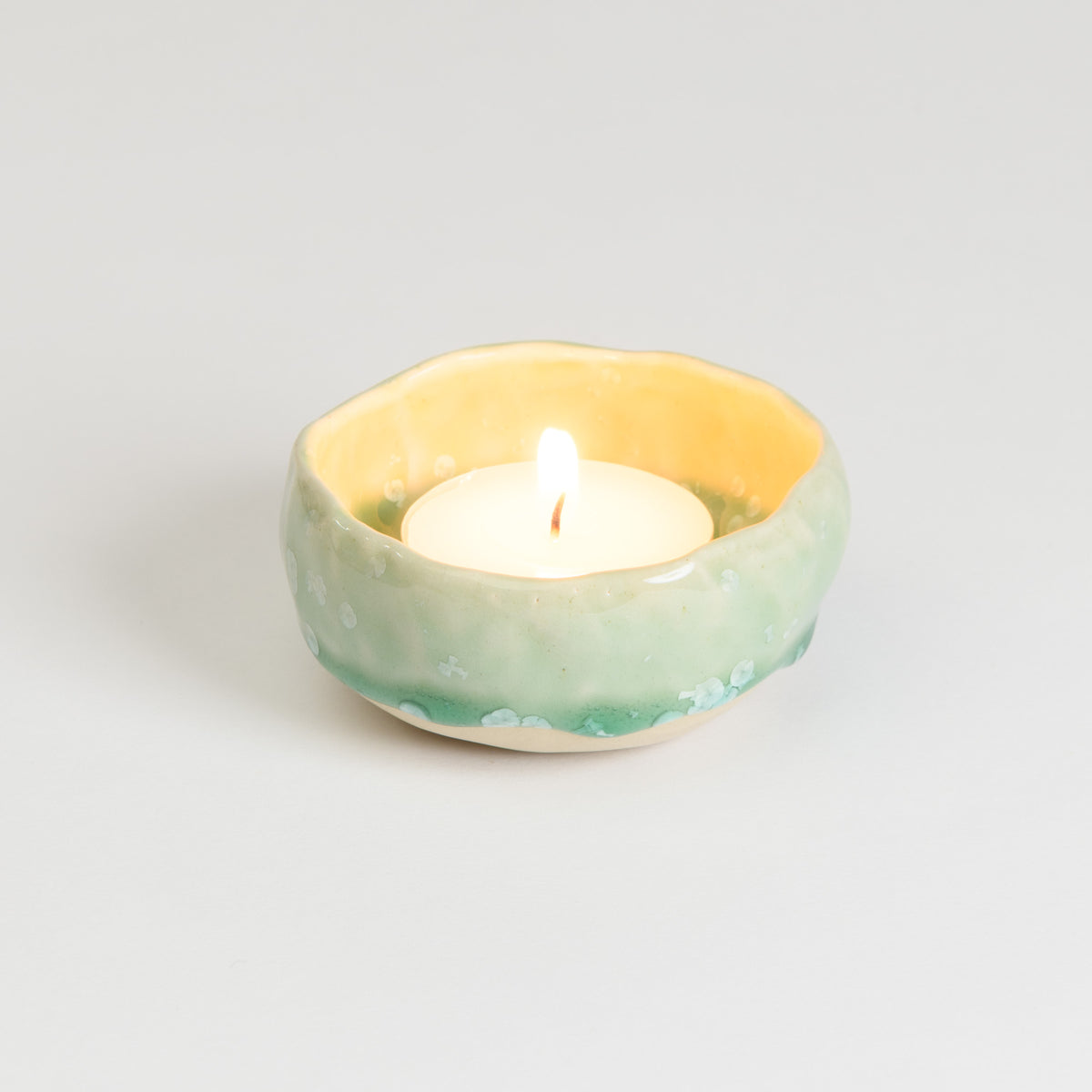 Tealight Holder - Crystal Mint