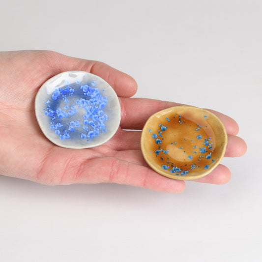 Set of 2 Ring Dishes - Amber and Blue(second)