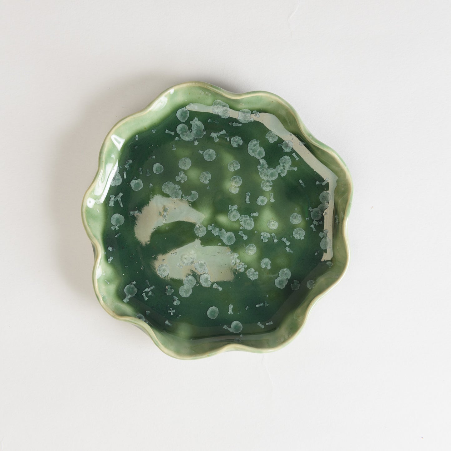 Jewellery Dish Wavy - Crystal Moss