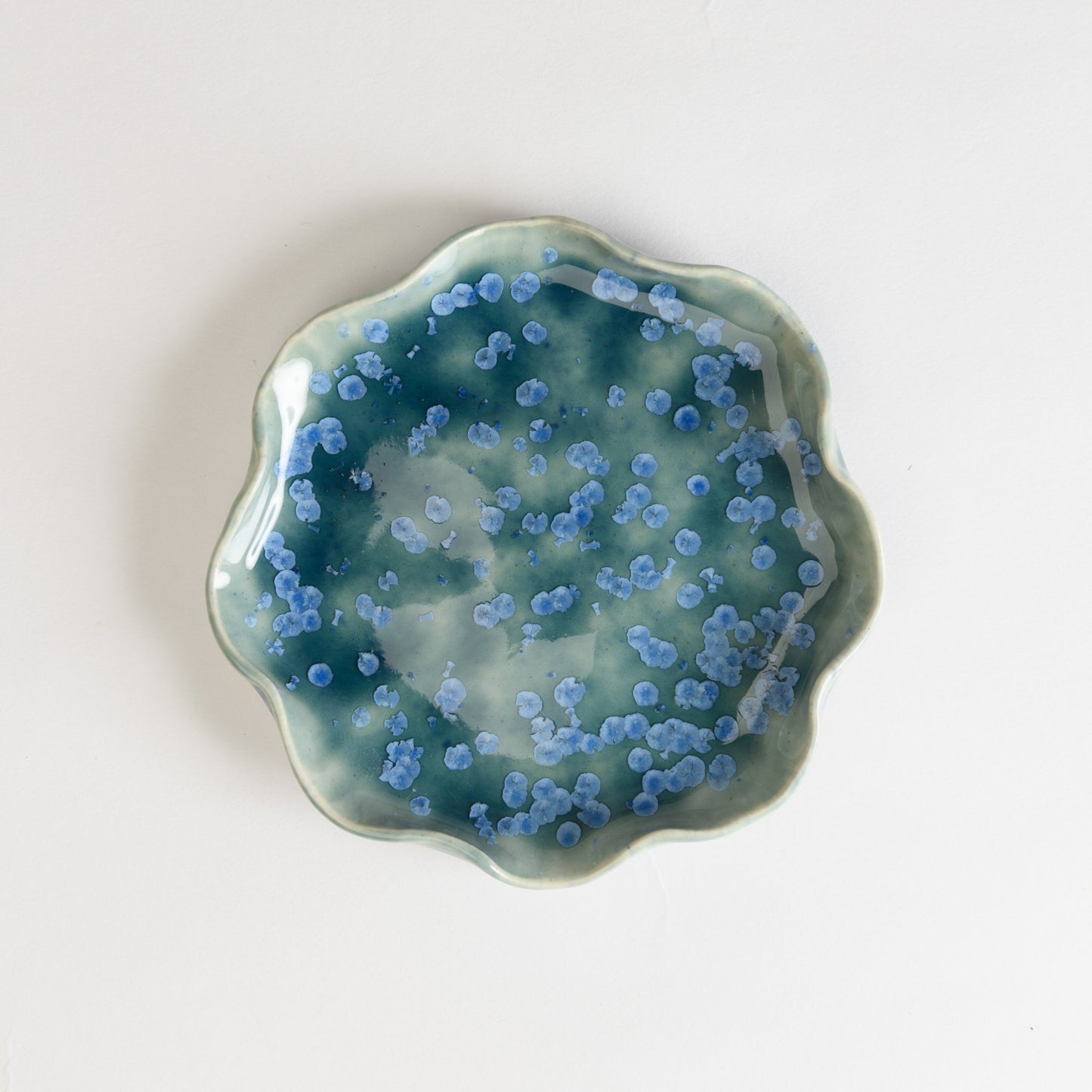 Jewellery Dish Wavy - Crystal Teal