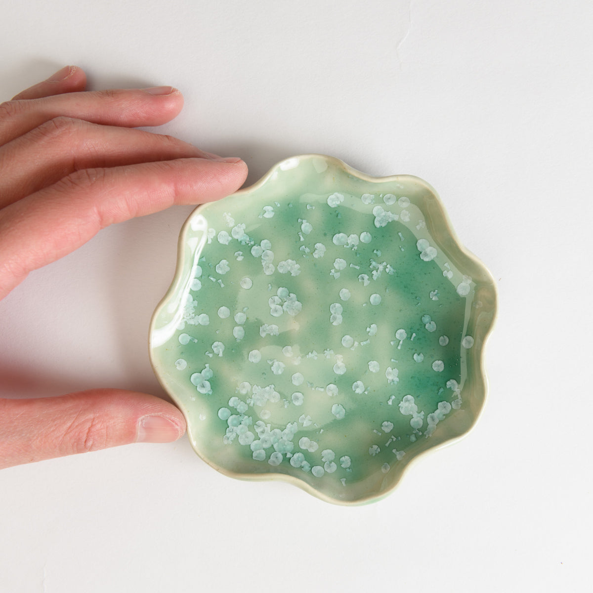 Jewellery Dish Wavy - Crystal Mint