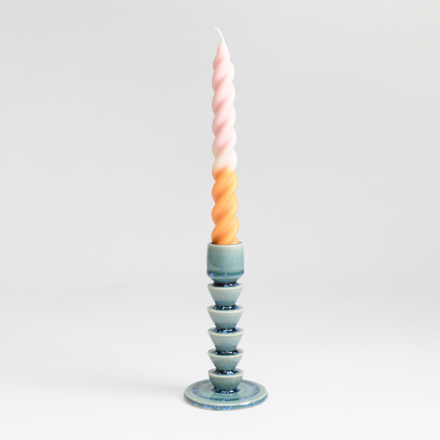 Tall Candlestick - Crystal Teal