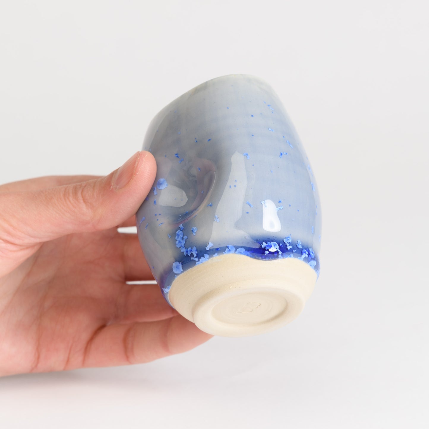 Mini Vase - Blue Dimpled