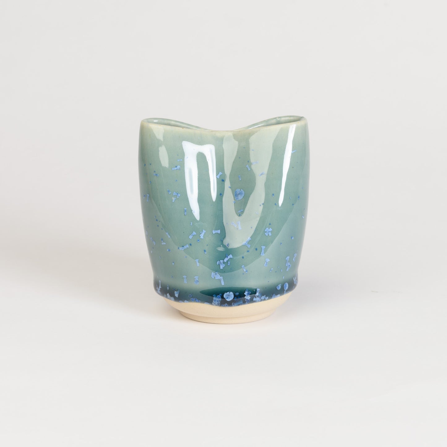 Mini Vase - Teal Pinched