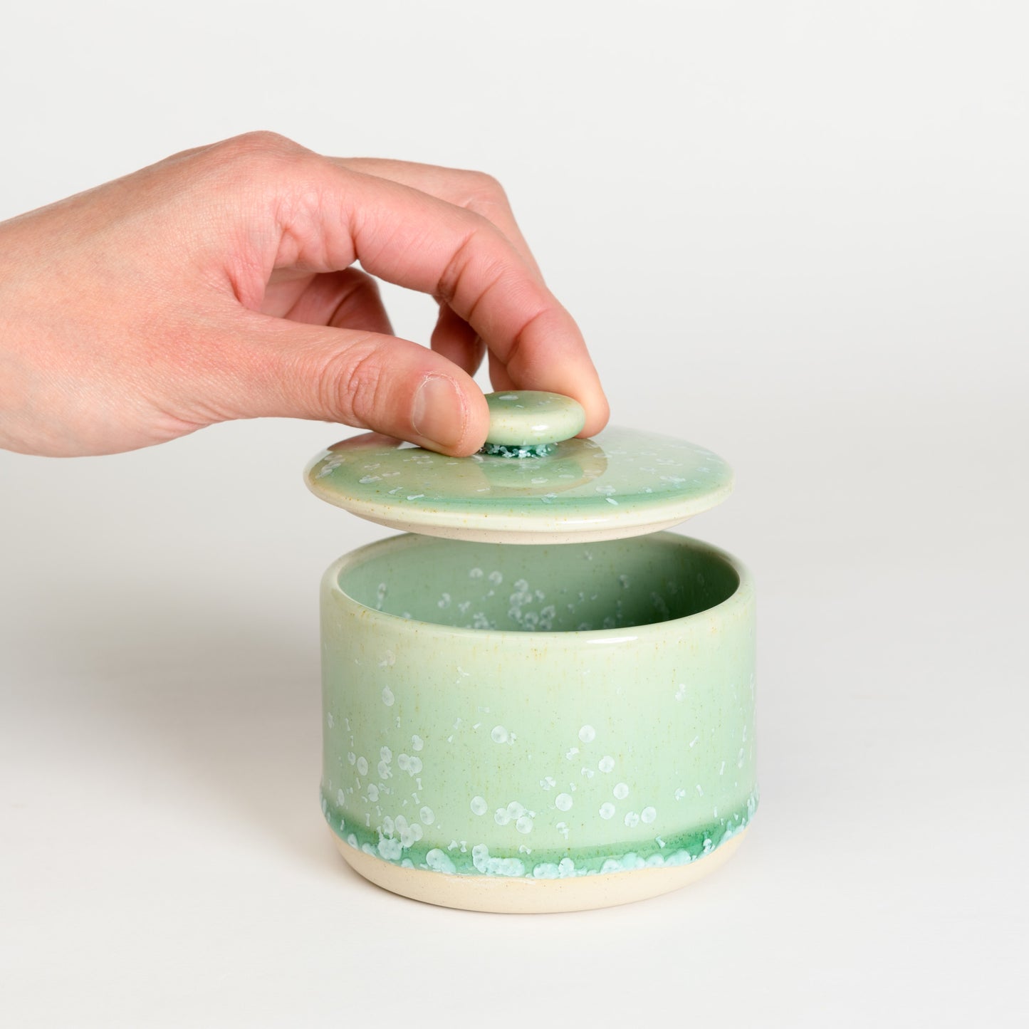 Salt/Sugar Pot - Crystal Green (prototype)