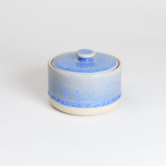 Salt/Sugar Pot - Crystal Blue