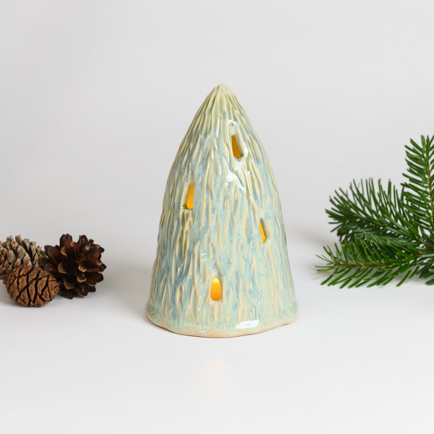 Christmas Tree - Carved Large Seafoam