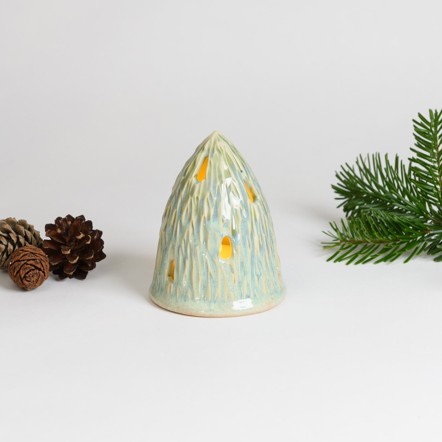 Christmas Tree - Carved Small Seafoam