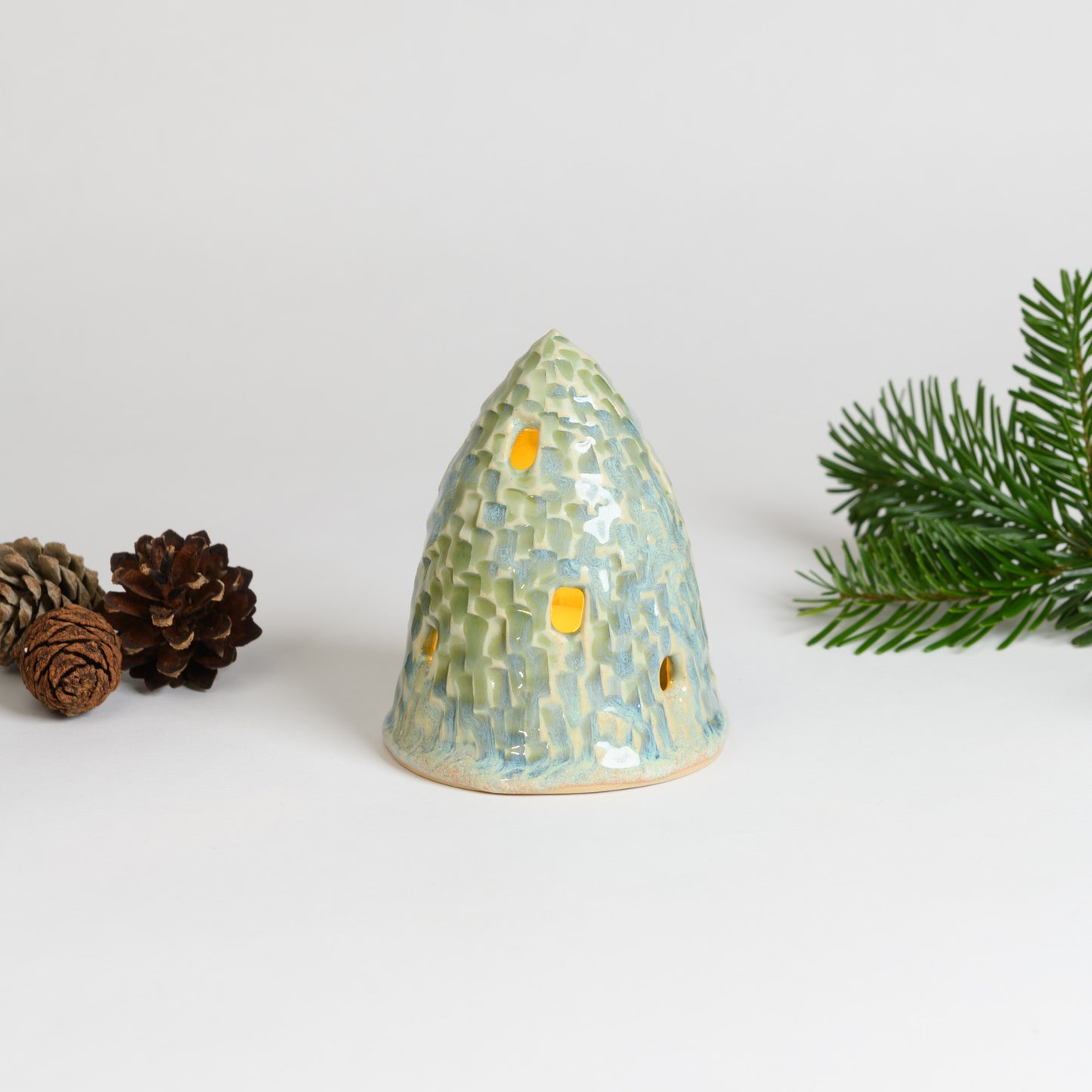 Christmas Tree - Carved Small Seafoam