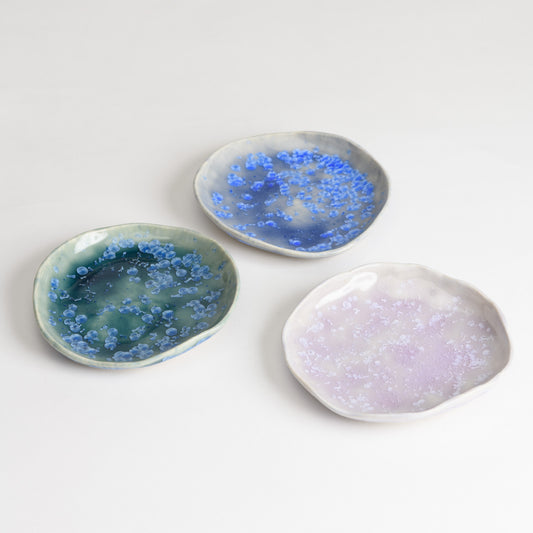 Set of 3 Jewellery Dishes - Teal, Blue and Lilac (second)
