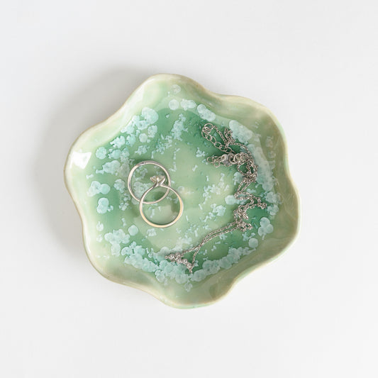 Jewellery Dish Wavy - Crystal Mint