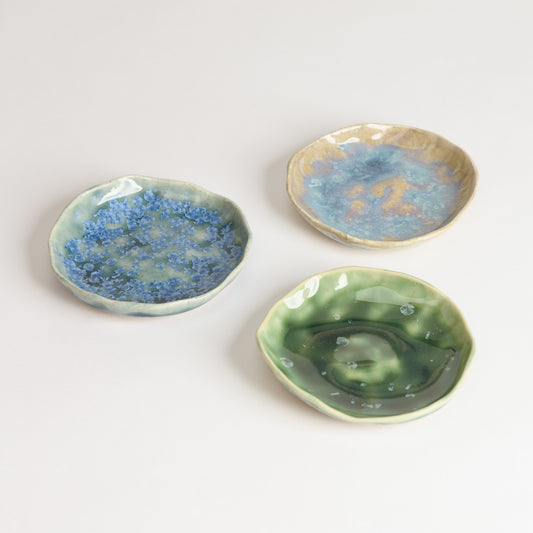 Set of 3 Jewellery Dishes - Teal, Moss and Moonstone (second)