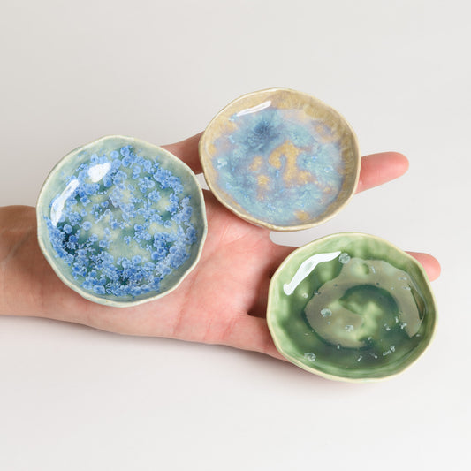 Set of 3 Jewellery Dishes - Teal, Moss and Moonstone (second)
