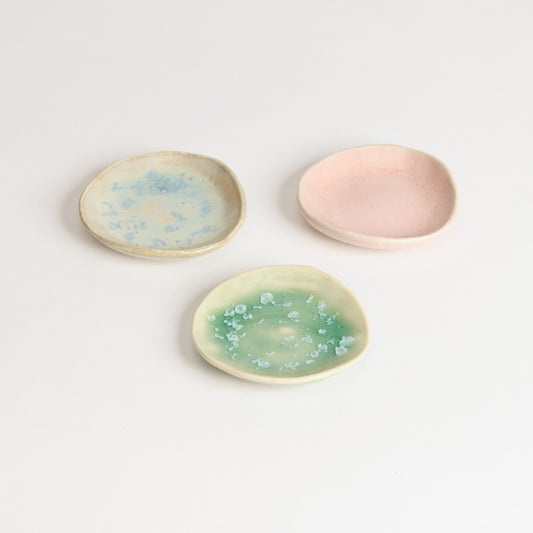 Set of 3 Ring Dishes - Opal, Mint, Pink (second)