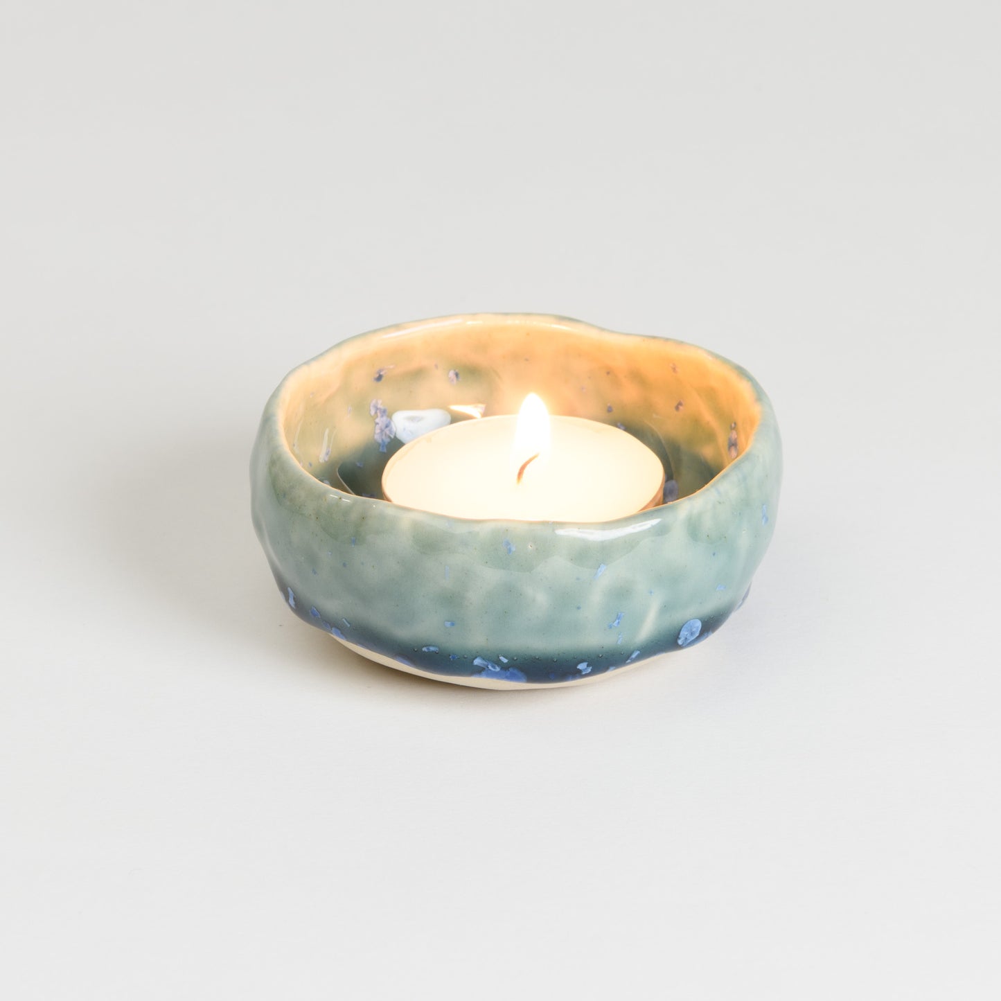 Tealight Holder - Crystal Teal