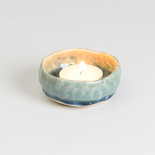 Tealight Holder - Crystal Teal