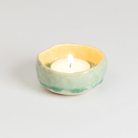 Tealight Holder - Crystal Mint