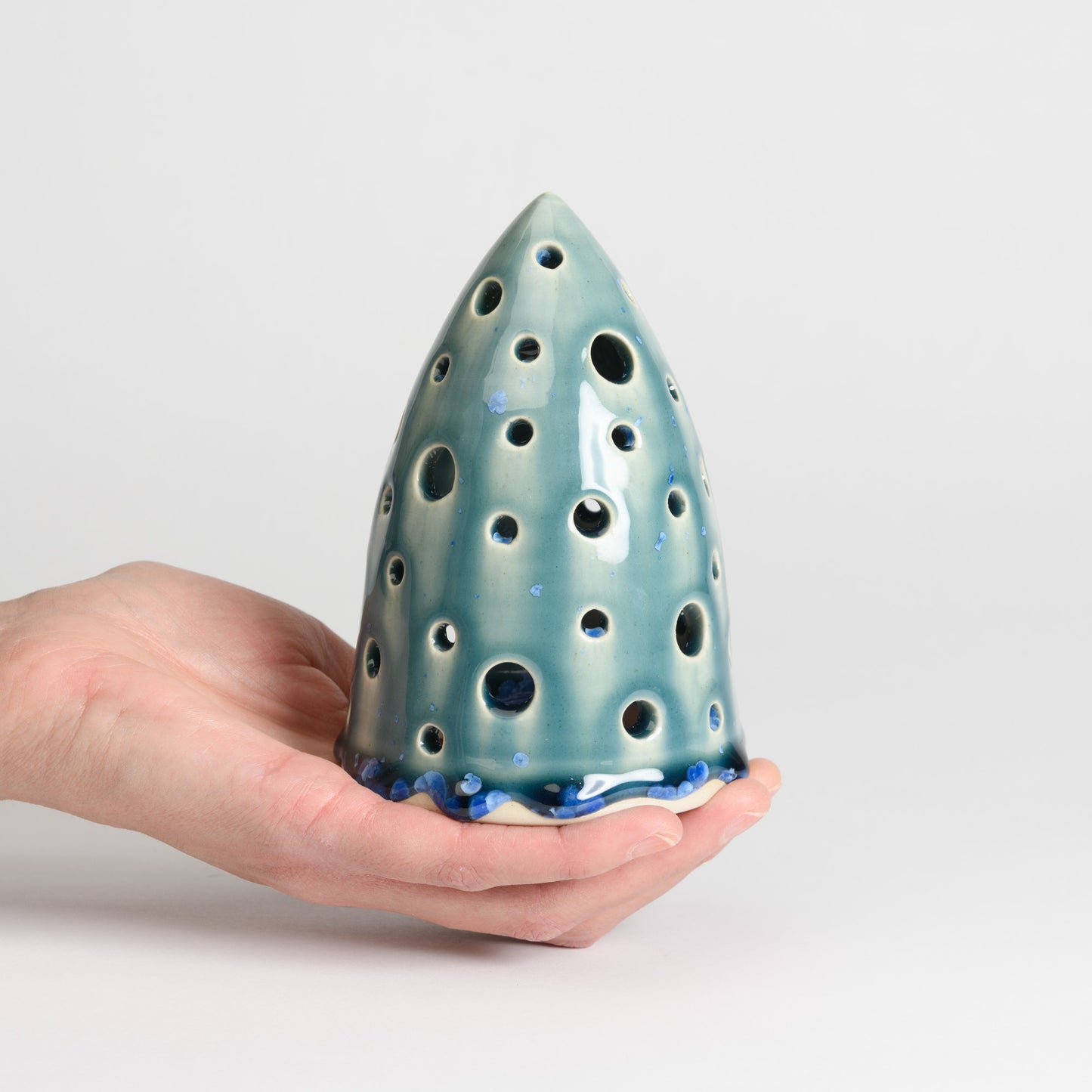 Christmas Tree - Carved Large Teal