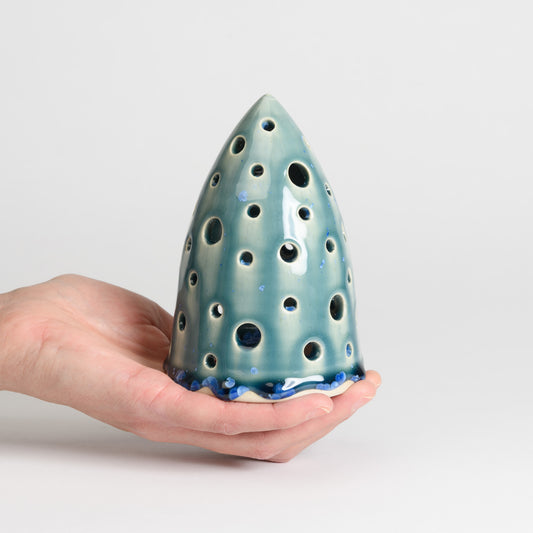 Christmas Tree - Carved Large Teal