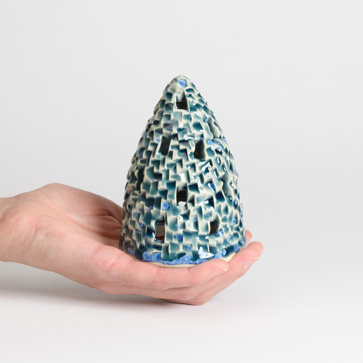 Christmas Tree - Carved Medium Teal