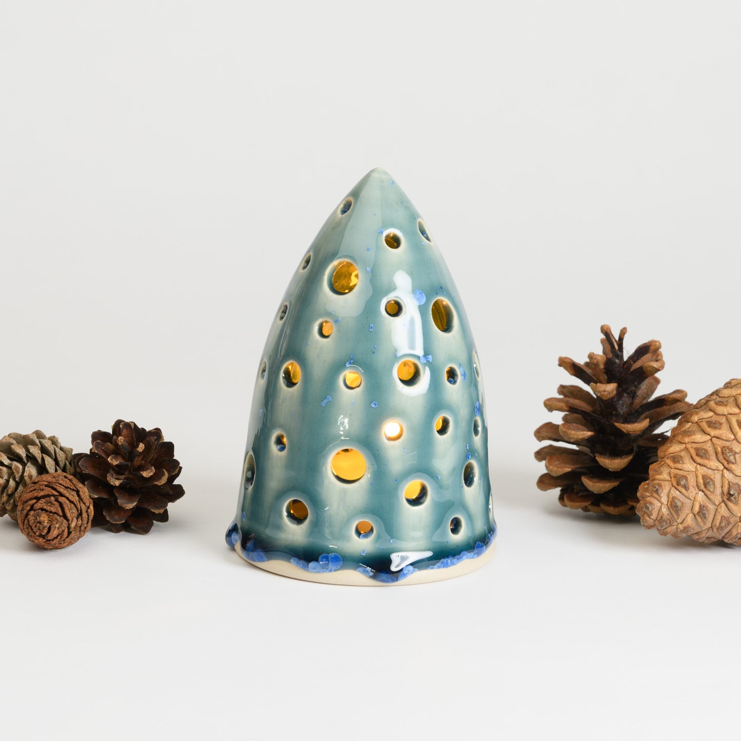 Christmas Tree - Carved Large Teal