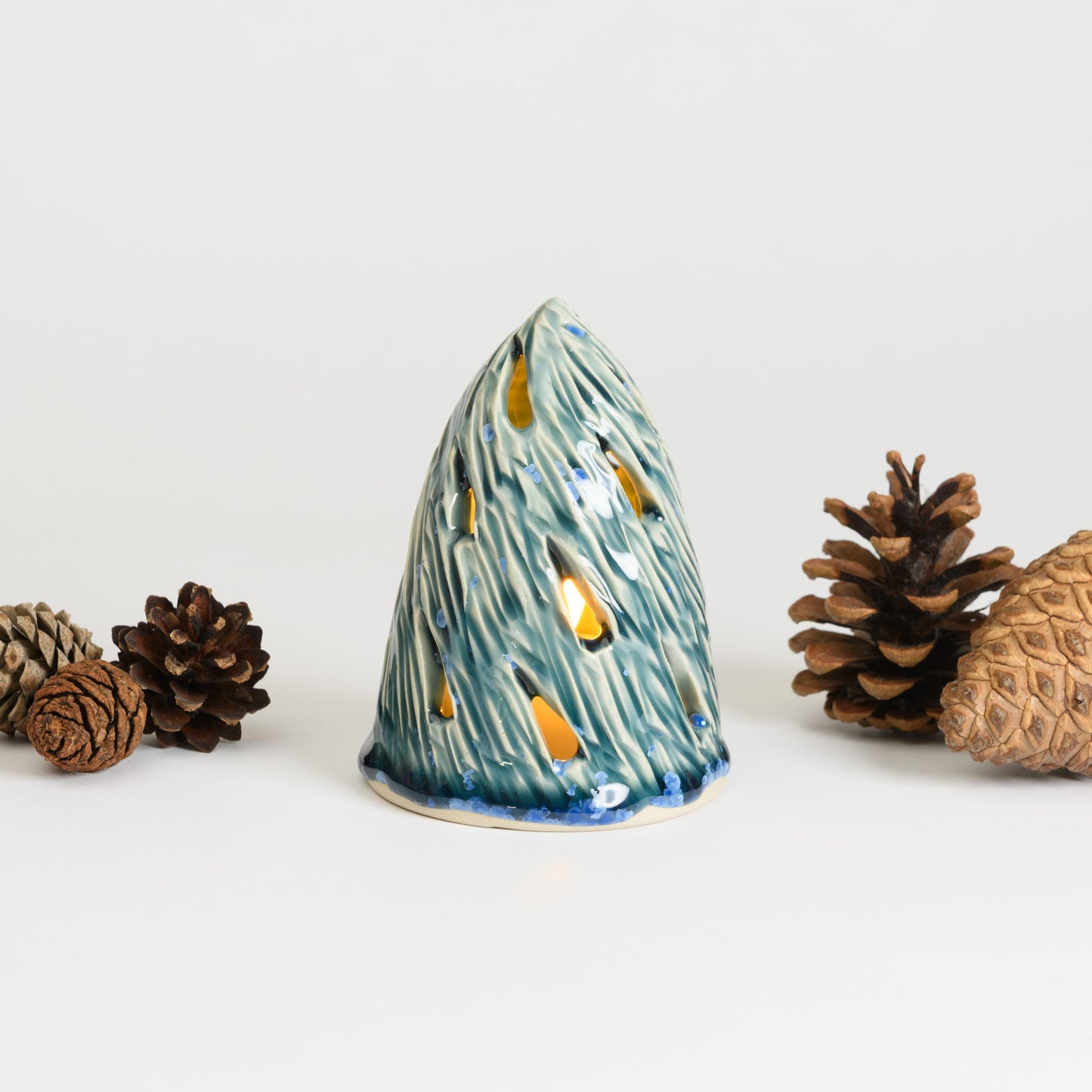 Christmas Tree - Carved Medium Teal