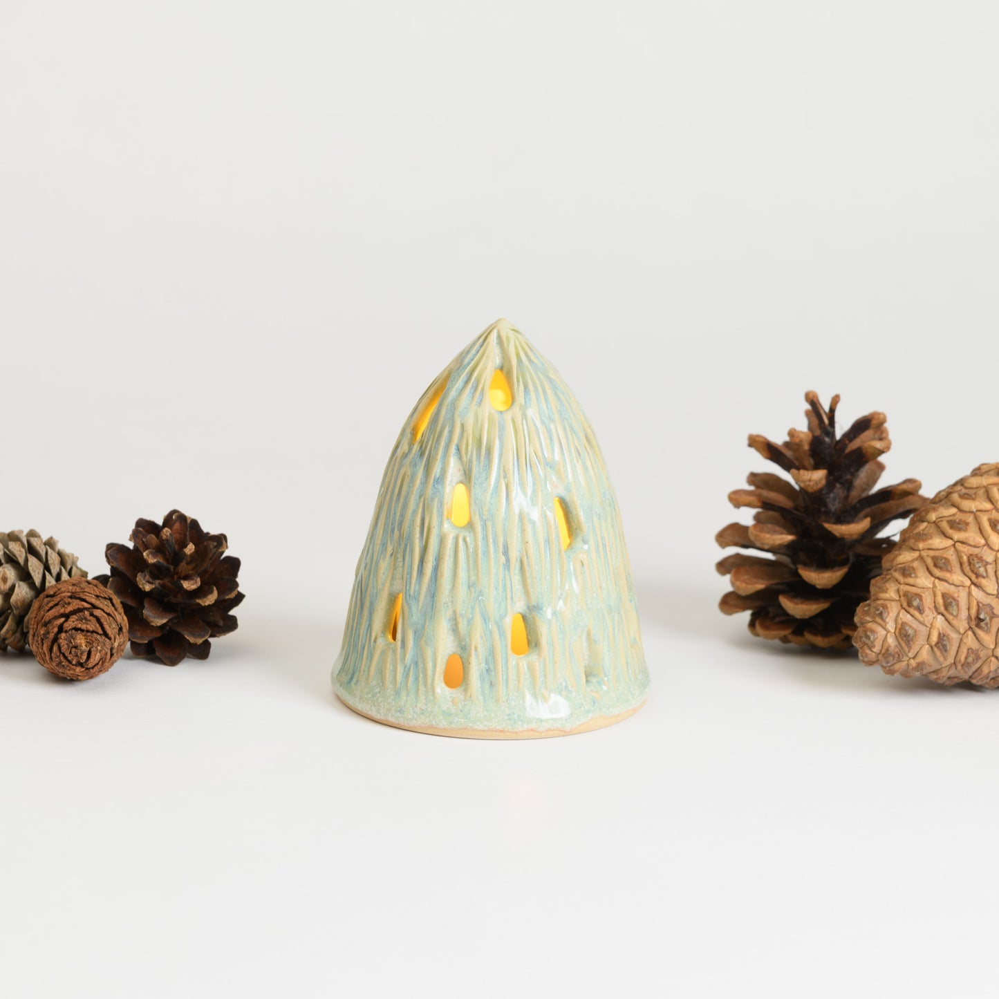 Christmas Tree - Carved Small Seafoam