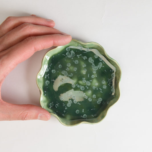 Jewellery Dish Wavy - Crystal Moss
