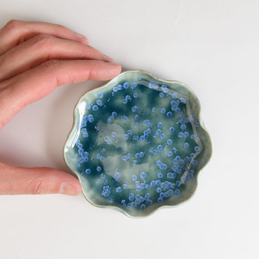 Jewellery Dish Wavy - Crystal Teal