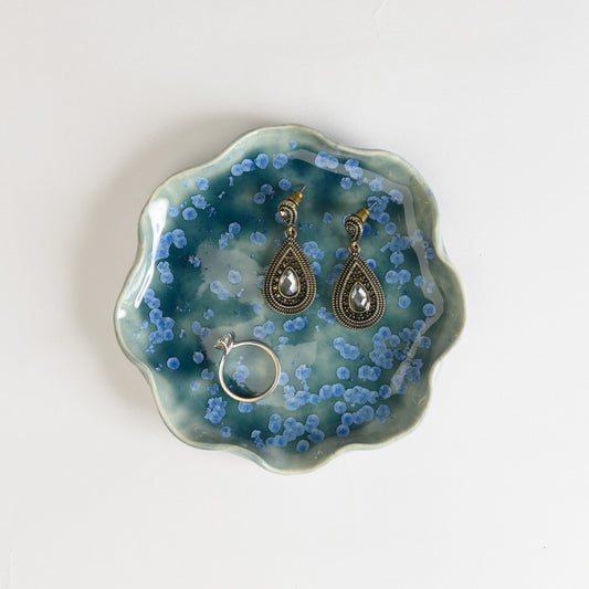 Jewellery Dish Wavy - Crystal Teal