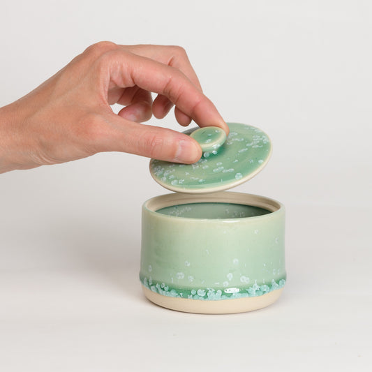 Salt / Sugar Pot - Crystal Mint (second)