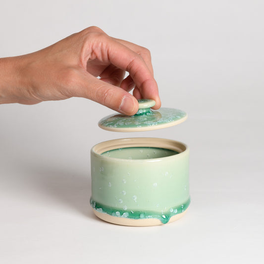 Salt / Sugar Pot - Crystal Mint (second)