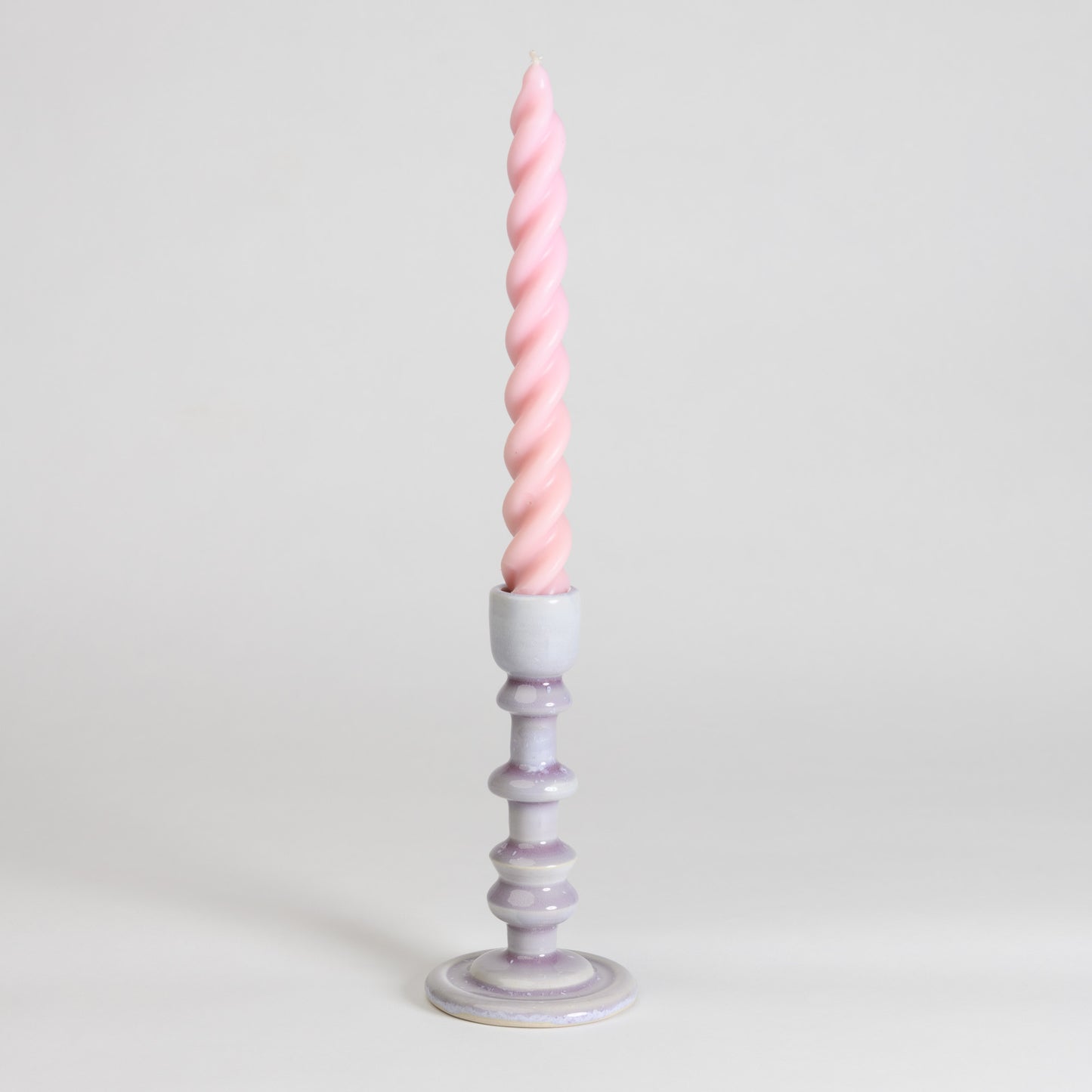 Tall Candlestick - Crystal Lilac