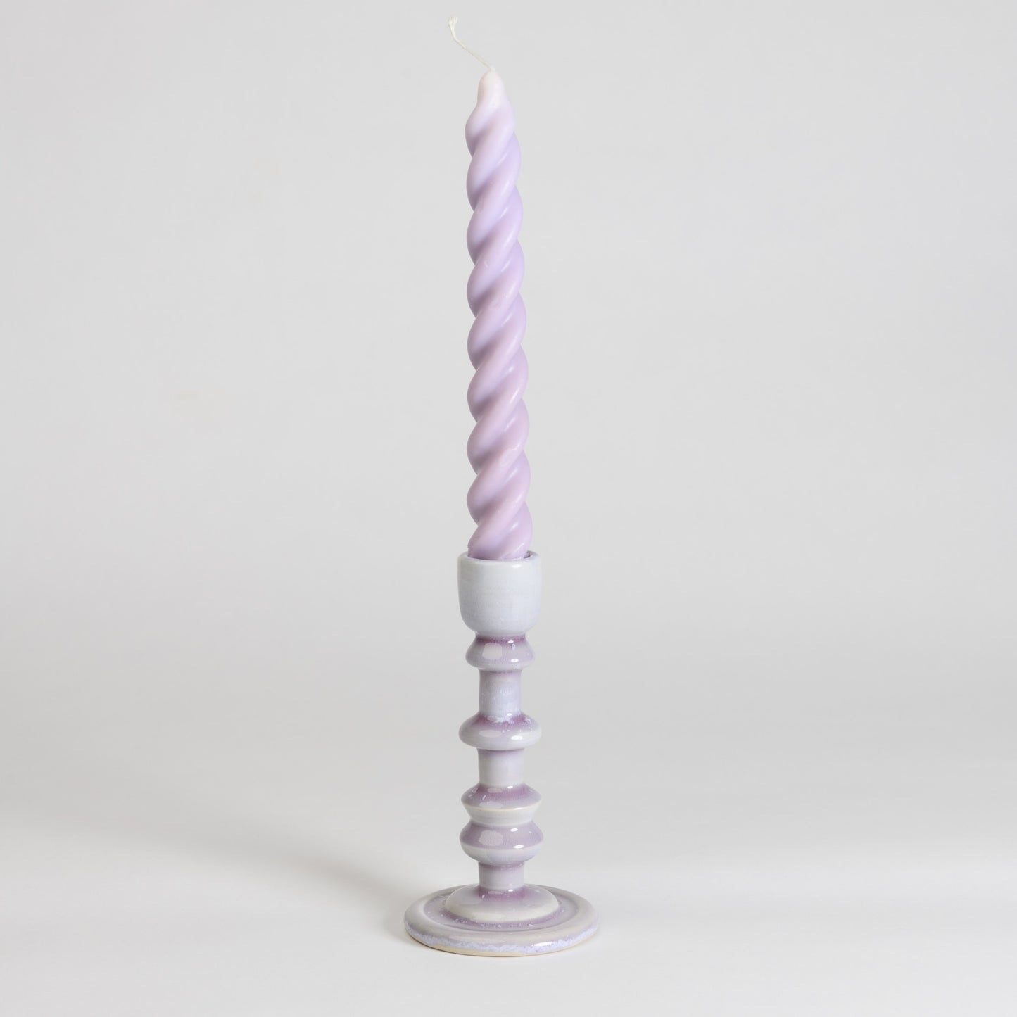 Tall Candlestick - Crystal Lilac