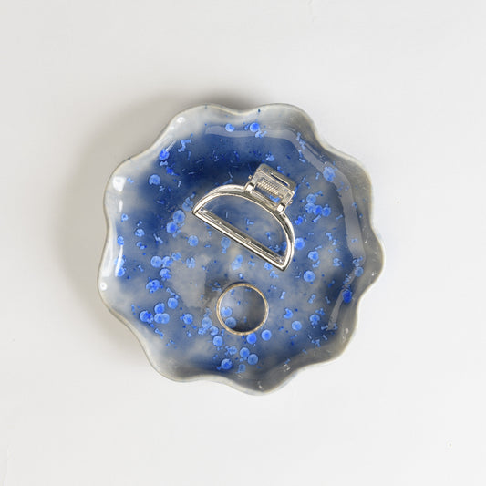 Jewellery Dish Wavy - Crystal Blue