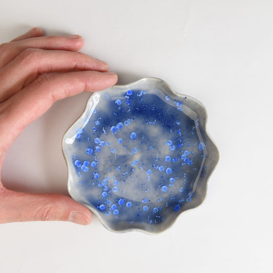 Jewellery Dish Wavy - Crystal Blue