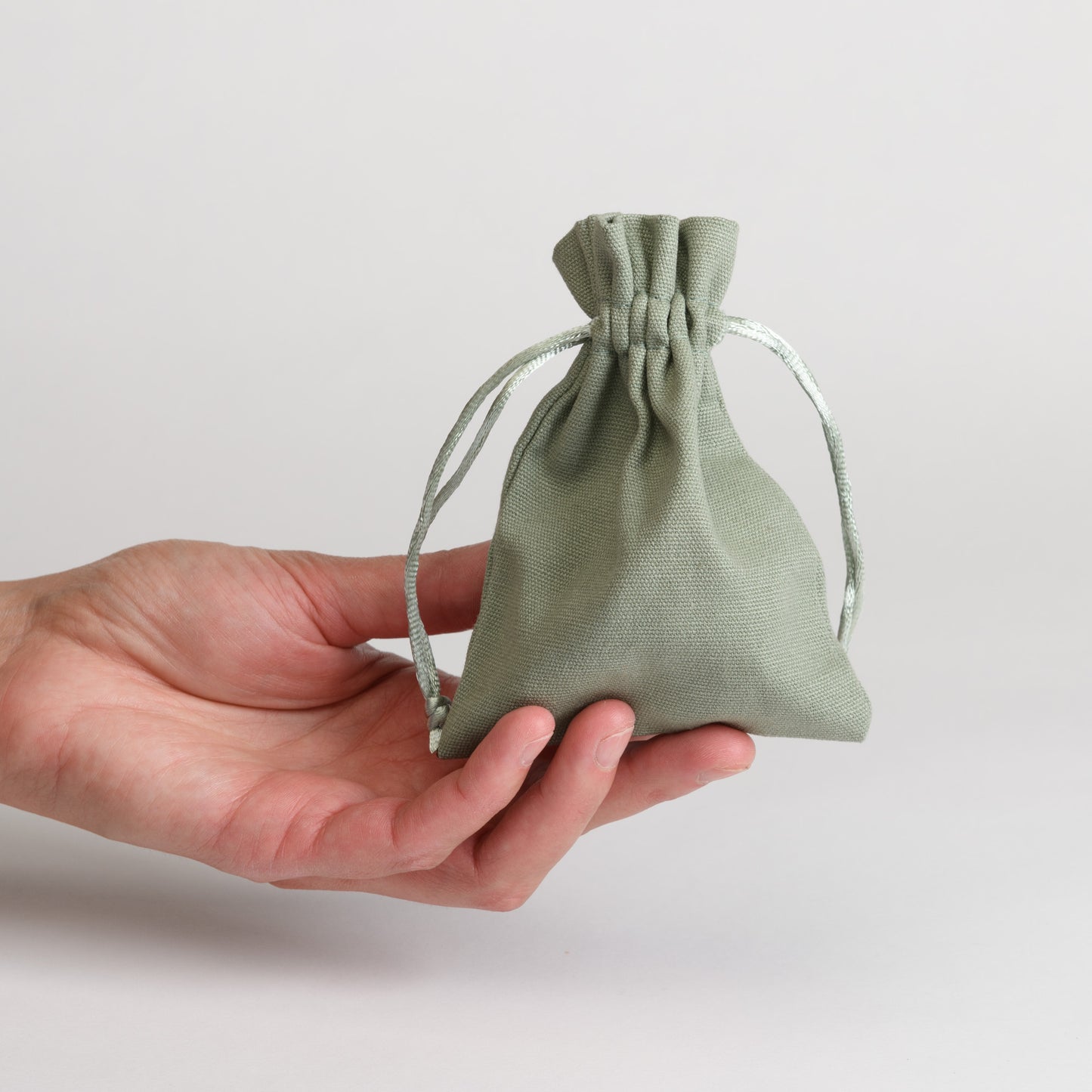 Green cotton pouch