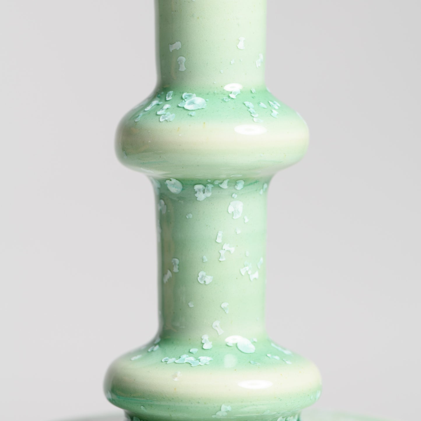 Tall Candlestick - Crystal Green