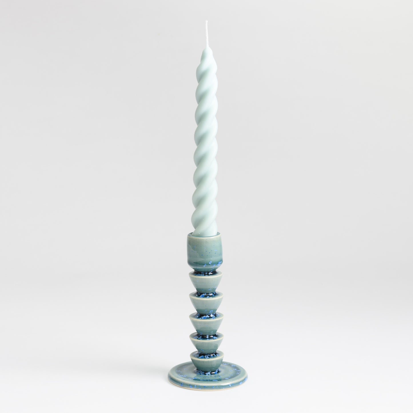 Tall Candlestick - Crystal Teal
