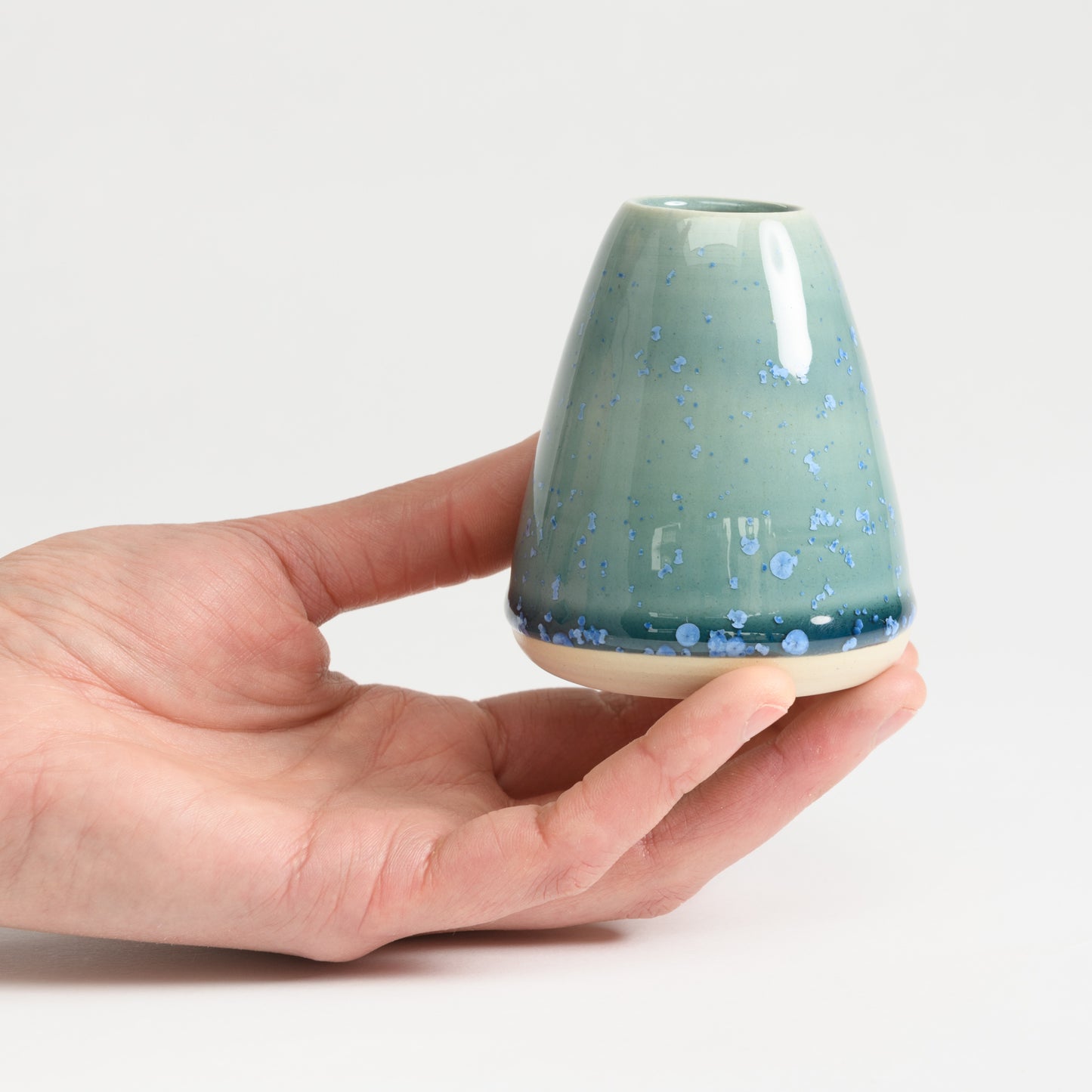 Mini Vase - Teal Cone
