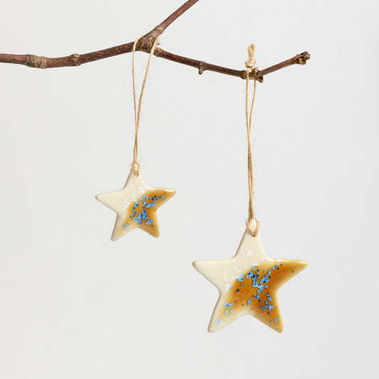 Christmas Ornament - Star - Ombre Amber