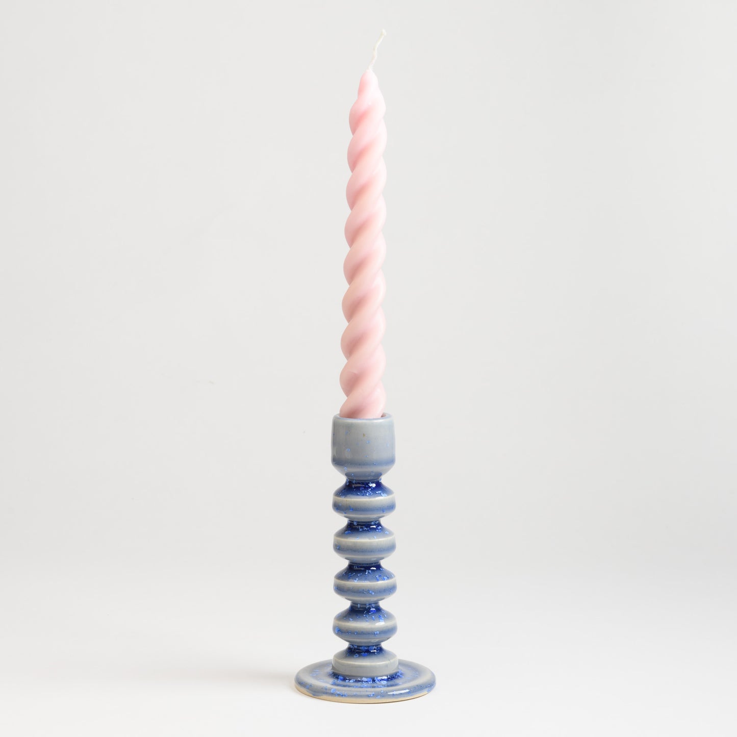 Tall Candlestick - Crystal Blue